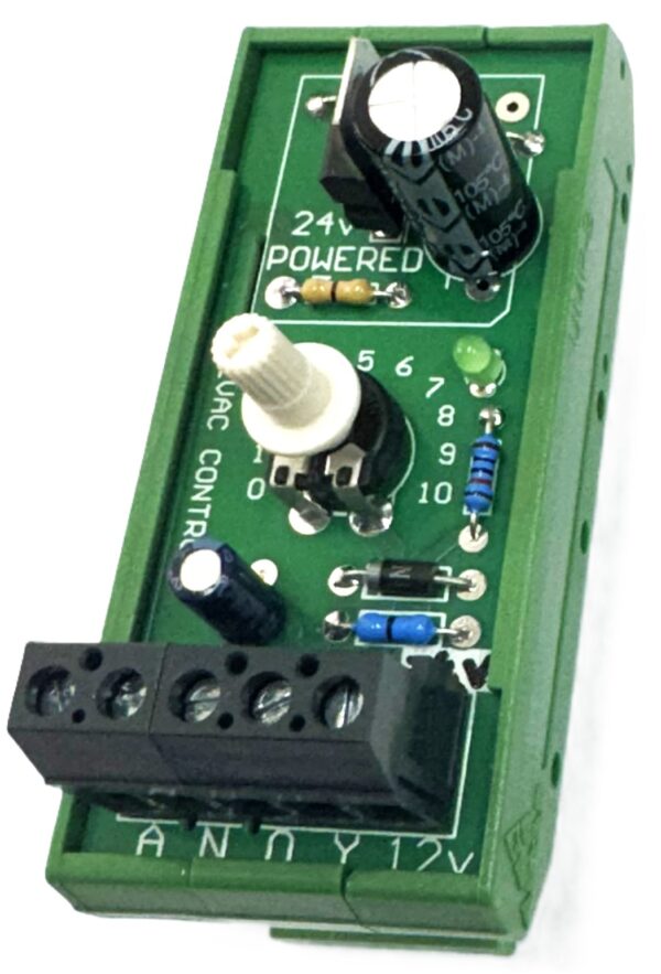 MECF-24v v2 Din rail mount 24v powered manual 0-10vdc output adjuster.