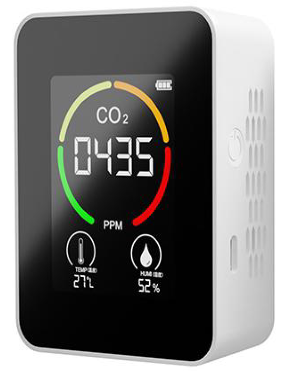 H8-W-CO2 MONITOR with NDIR CELL.    LOW COST suit PORTABLE or FIXED installations for SCHOOLS or OFFICES